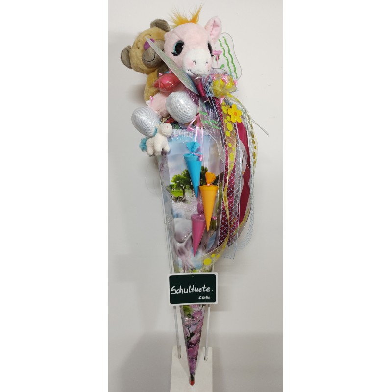 Glitzer Im Kopf Einhorn Schultüte - 85cm Zuckertüte Mina Mit Namensfeld